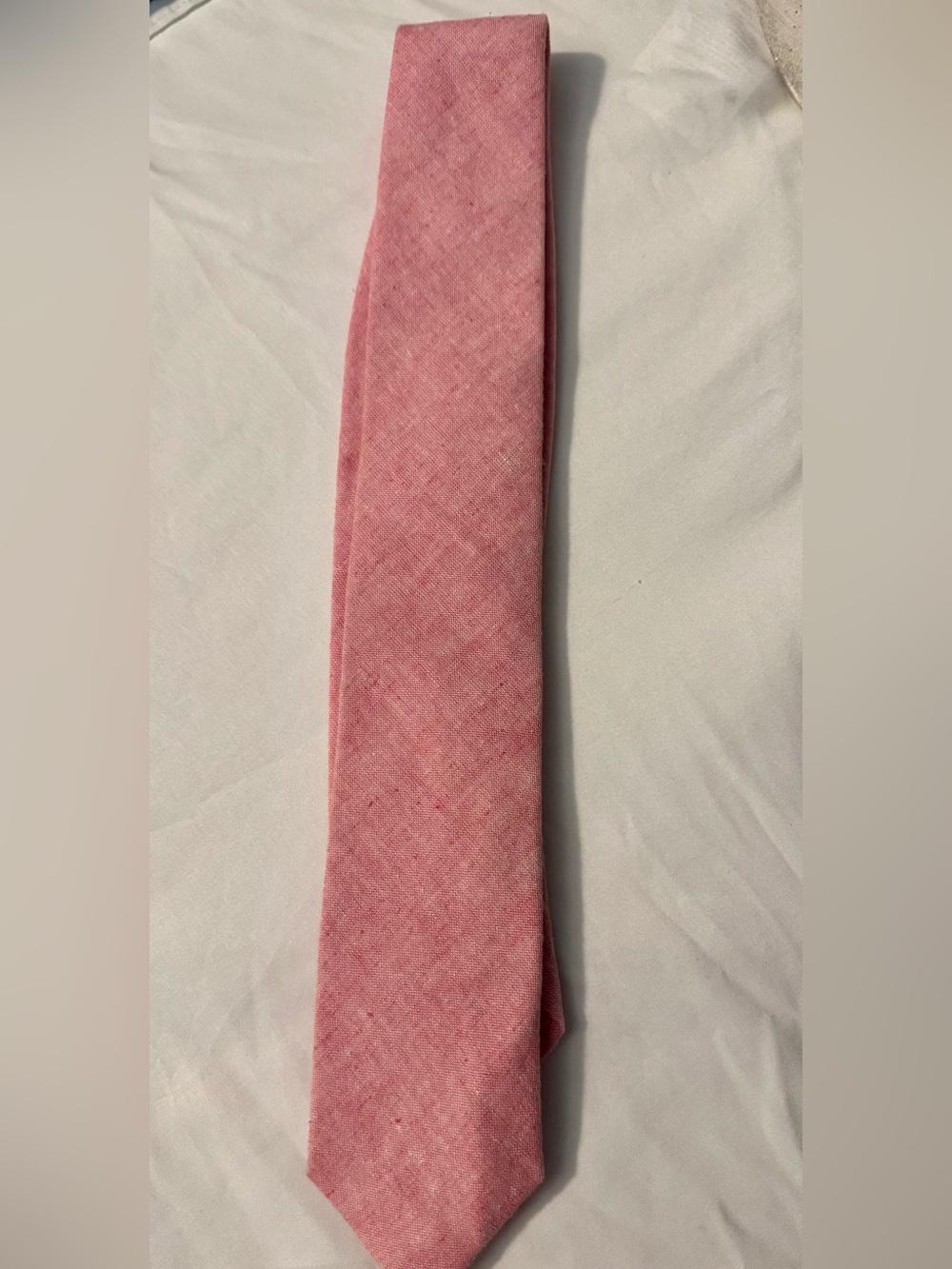 The Tie Bar Pink Textured Linen-Blend Tie